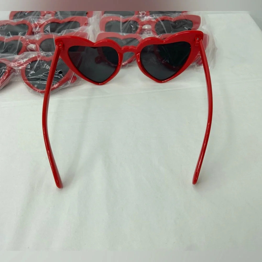 8 Heart Shaped Sun Glasses Red New‎